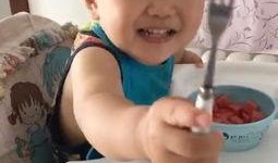 农村小孩吃瓜视频,童真瞬间引网友热议