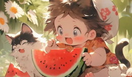 兄妹吃瓜头像动漫